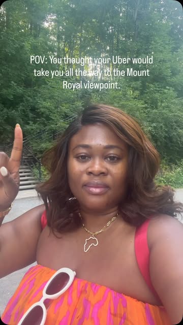 Temi on the wooded path up to the Mount Royal lookout in Montreal.